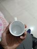 肖字和德防燙陶瓷功夫茶杯小號杯子帶把6只裝青花茶具家用套裝迷你主人杯 翡翠青瓷-玉瓷把杯（6個(gè)特惠裝）-中號 曬單實(shí)拍圖