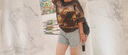 QEAE潮牌文藝印花洋氣蝙蝠袖t恤女2024夏季新款寬松顯瘦休閑洋氣上衣 花色 均碼(建議100-200斤) 曬單實(shí)拍圖
