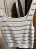 百圖betu女裝秋新款減齡復古法式大U領(lǐng)針織無(wú)袖條紋背心女2307T05 黑白條 L 曬單實(shí)拍圖