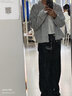 PMOG美式復(fù)古棒球開衫外套女裝早春新款學(xué)生潮流寬松薄款?yuàn)A克上衣 淺灰色(學(xué)院風(fēng)女裝早春必備外套 M 91105 曬單實(shí)拍圖