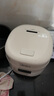 美的（Midea）迷你電飯煲微壓 小型家用電飯煲1-2人電飯鍋家用1-2-3個(gè)人用宿舍萌趣多功能煲湯煮飯煮粥不粘內膽 【奶油白】晶瑩白玉釜 1.8L 曬單實(shí)拍圖