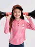 巴拉巴拉balaOne童裝女童長(cháng)袖t恤兒童2025秋裝條紋衫休閑上衣208325100008 曬單實(shí)拍圖