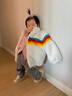 G.DUCKKIDS小黃鴨男童羊羔絨外套秋冬裝兒童加厚棉服中小童棉衣寶寶夾棉上衣 白色 90 尺碼1~2歲【 80-90cm】 曬單實(shí)拍圖
