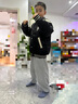 MQD童裝男大童冬季學(xué)院風(fēng)棒球領(lǐng)羽絨服 黑色 160 曬單實(shí)拍圖