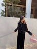 蜜樂奇2025春秋季套裝女法式復(fù)古感上衣長褲新款女氣質(zhì)闊腿褲假兩件套裝 黑色上衣+長褲兩件套 M 105-115斤 曬單實(shí)拍圖