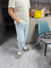 雅鹿夏季薄款牛仔褲男港風(fēng)淺色系冰絲涼感潮流褲子男裝直筒休閑長(cháng)褲 淺白藍 XL 曬單實(shí)拍圖