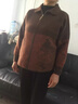 俞兆林（YUZHAOLIN）媽媽裝毛呢外套女翻領(lǐng)2024新款中年婦女春秋冬季洋氣呢子上衣短款 Alv39341162 咖色外套 M  建議80-100斤 曬單實(shí)拍圖