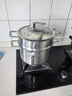 三頭鷹純鈦湯鍋無(wú)涂層蒸鍋蒸燉煮多功能一體家用耐高溫通用雙層蒸鍋24cm 曬單實(shí)拍圖
