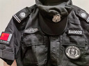 3066保安工作服套裝男長(cháng)袖秋冬款加厚黑色斜紋耐磨防靜電保安作訓制服 夏短作訓套裝(上衣+褲子+標志) 175 曬單實(shí)拍圖