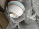 華光國瓷 家用碗具套裝 骨瓷飯碗面碗套裝 高溫防燙微波爐多配色可選 圣托里尼高腳4.5寸碗4只 曬單實(shí)拍圖