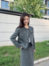 香影灰色富家千金小香風(fēng)套裝女2024年秋冬新款名媛風(fēng)半身裙兩件套 灰色 S 曬單實(shí)拍圖