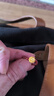周六福  黃金戒指女款5D硬金蓮花瑪瑙串珠戒指 定價(jià) 0.37g 曬單實(shí)拍圖