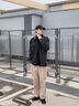 名創(chuàng  )優(yōu)品（MINISO）潮流美式傘兵褲男夏季新款冰絲透氣伐木褲寬松直筒機能褲子休閑褲 黑色 XL 180 (升級版) 曬單實(shí)拍圖