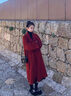創(chuàng  )意女郎;CREATIVITY-GIRL西西里紅色雙面羊毛呢子大衣女2025冬季高級感赫本風(fēng)美拉德外套 紅色 【禮盒包裝+JD送貨上門(mén)】 XS 適合105-118斤 曬單實(shí)拍圖