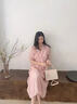 香港真皮生日禮物手提包包女2025新款時(shí)尚大容量托特包單肩斜挎包 淺粉色【專(zhuān)柜禮盒包裝】 曬單實(shí)拍圖