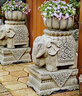 慕柯庭院門(mén)口大象擺件小院布置石墩花盆花園別墅網(wǎng)紅一樓露臺裝飾造景 一對象配花盆底座 曬單實(shí)拍圖
