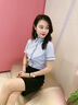 晨芙條紋襯衫女夏季時(shí)尚氣質(zhì)酒店服務(wù)員工作服職業(yè)襯衣收銀員接待工裝 3158單件藍條襯衫 S 建議80-90斤 曬單實(shí)拍圖