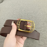 金利來(lái)（Goldlion）皮帶女士真皮針扣牛皮復(fù)古潮流腰帶女牛仔百搭ins風(fēng)2025新款褲帶 咖啡色【官方授權(quán)-假一罰十】 110cm 曬單實(shí)拍圖