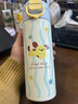 卡通雙飲保溫杯316不銹鋼水杯便攜彈跳吸管杯保溫杯女士 藍色 520ml 曬單實(shí)拍圖