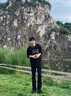 衣然呈品破洞牛仔褲男春秋新款黑色微喇潮牌高街痞帥直筒修身顯瘦褲子男士 黑色破洞款 L【建議110-130斤】 曬單實拍圖