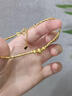 老廟黃金手鏈女精品5G貓眼蹦迪珠足金手鏈送女友老婆七夕生日禮物 約4.2g 曬單實(shí)拍圖