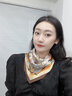 JIOESC絲巾女士絲綢真絲圍巾百搭領(lǐng)巾桑蠶絲巾老婆輕奢風(fēng)禮物母親節(jié)禮物 【淺卡其】送長輩生日禮物 曬單實拍圖