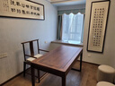工木森新中式實(shí)木書(shū)桌老榆木禪意書(shū)法書(shū)畫(huà)桌家用書(shū)房電腦辦公桌子胡桃色 一桌一長(cháng)梳椅[贈筆架+坐墊] 120x60x75cm 曬單實(shí)拍圖