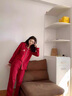 上海故事紅色結婚純棉睡衣情侶裝一男一女新婚喜慶本命年家居服禮盒裝 【喜結良緣】酒紅色-長(cháng)袖長(cháng)褲 L 女(建議穿著(zhù)體重100-120斤) 曬單實(shí)拍圖