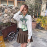 MAINLYKITTY真絲絲巾女士長(zhǎng)條桑蠶絲巾紗巾媽媽節(jié)日送女友老婆禮物 禮盒裝 綠色叢林 曬單實(shí)拍圖