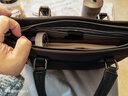 袋鼠防水手提包男士公文包商務(wù)單肩斜挎包男休閑電腦布包 黑色【送手包】 曬單實(shí)拍圖