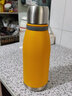 德國進(jìn)口品質(zhì)全鋼保溫杯316不銹鋼茶水分離泡茶杯男女學(xué)生高顏值運動(dòng)杯子的 黃色650（316內膽+茶水分離） 肩背杯套+杯刷 曬單實(shí)拍圖