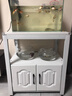 凡弧歐式魚(yú)缸柜底柜金屬底架底座草缸魚(yú)缸架子鐵藝魚(yú)缸底架水族箱定做 白架＋白柜子 不帶魚(yú)缸 50x30x70cm 長(zhǎng)寬高 曬單實(shí)拍圖