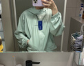 VVC成毅同款防曬衣涼感冰絲防曬服透氣防紫外線寬松短款外套 豆綠灰 曬單實(shí)拍圖