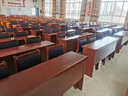 旭道會(huì)議桌條桌會(huì)議室企業(yè)員工培訓(xùn)桌雙人三人長(zhǎng)條桌油漆木皮條形課桌 1.2米免漆板條桌（紅胡桃色） 曬單實(shí)拍圖