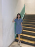 AEMAPE新款牛仔連衣裙女2025夏季短袖時(shí)尚女裝高腰顯瘦透氣小個(gè)子裙子女 牛仔藍(lán)色 L   建議105-115斤 曬單實(shí)拍圖