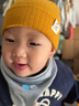 FEELINGBABY嬰兒帽子秋冬季薄款嬰幼兒男寶寶女孩可愛新生兒童冬天毛線針織帽 黃色 均碼(頭圍30-48cm)推薦0-2歲 曬單實(shí)拍圖