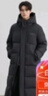 雪中飛連帽長(cháng)款羽絨服男士冬季純色帥氣簡(jiǎn)約雪中飛logo防風(fēng)門(mén)襟羽絨外套 黑色 XL (180) 曬單實(shí)拍圖