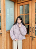 香影短款休閑紫色白鴨絨羽絨服2025新款女設計感抗寒減齡保暖外套 紫色 S 曬單實(shí)拍圖