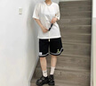 至唯 白色短袖t恤男款夏季潮牌潮流百搭學(xué)生寬松休閑重磅純棉半袖體恤 字母白色 XL【推薦120-140斤】 曬單實(shí)拍圖