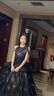 漢佺女童晚禮服輕奢小眾高端黑色公主裙兒童走秀主持人鋼琴演奏演出服 黑色 140cm 60-65斤 曬單實(shí)拍圖