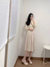 婭麗達優(yōu)雅氣質(zhì)a字半身裙女2024春季新款松緊高腰裙子顯瘦傘裙 米色(I0)-奶油米 S 曬單實拍圖