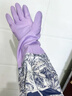 JCZS德國品質(zhì)加絨洗碗手套一體絨冬天女士洗衣服防水耐用加長(cháng)加厚廚房 【紫色42cm加絨款1雙】繁花寬口洗碗手套 曬單實(shí)拍圖