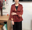 俞兆林媽媽外套春裝國風(fēng)中年女裝民族風(fēng)2025年新款媽媽裝50-60歲洋氣女 紅色上衣+黑色背心+褲 3XL [115-130斤] 曬單實(shí)拍圖