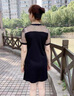TAOROUSI連衣裙女夏季新款女裝時(shí)尚遮肚顯瘦假兩件氣質(zhì)時(shí)尚短袖裙子夏天 黑色 L(建議95-110斤) 曬單實(shí)拍圖