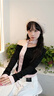 九寸陽(yáng)光長(cháng)袖t恤女2025新款早秋打底衫巨好看設計感露肩斜肩上衣女 黑粉色 M 曬單實(shí)拍圖