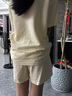 G.DUCKKIDS童裝女童夏裝套裝24新款兒童衣服女夏季洋氣女大童短袖短褲運(yùn)動(dòng)裝 杏色 150 適合140-150cm年齡11-12歲 曬單實(shí)拍圖