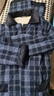 三槍冬新品情侶保暖家居服加厚絨布三層夾棉翻領(lǐng)開(kāi)襟男女寬松睡衣套裝 男款 藏青格 XL 曬單實(shí)拍圖
