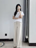 Calvin Klein Jeans春夏女通勤簡約ck字母抽繩腰運(yùn)動(dòng)針織闊腿休閑褲J223487 ACI-淺卡其 XS 曬單實(shí)拍圖