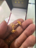 賽菲爾黃金耳飾足金999.9芙蓉耳環(huán)花朵耳釘 一對耳飾 約3.2克 曬單實(shí)拍圖