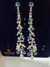 XUPING旭平首飾仿水晶宴會(huì )高級感流蘇耳釘飾品送女士生日禮物 4號色-藍白 曬單實(shí)拍圖